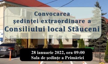 Consiliul comunei Stăuceni se întrunește în ședință. Administrația publică locală anunță convocarea şedinţei extraordina...