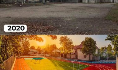 Stadionul Liceului Teoretic “Dragoș-Vodă” din #Stăuceni la 2 ani distanță.