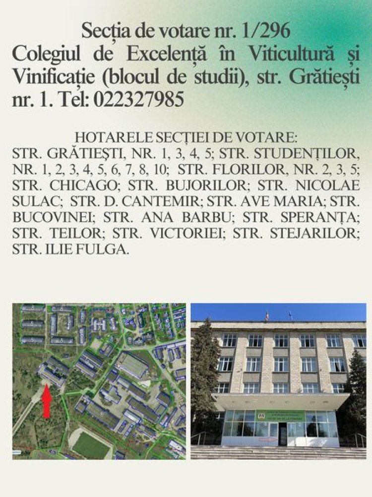 În contextul Alegerilor Generale Locale din 05 noiembrie 2023,  Primăria comunei Stăuceni informează locuitorii despre h...
