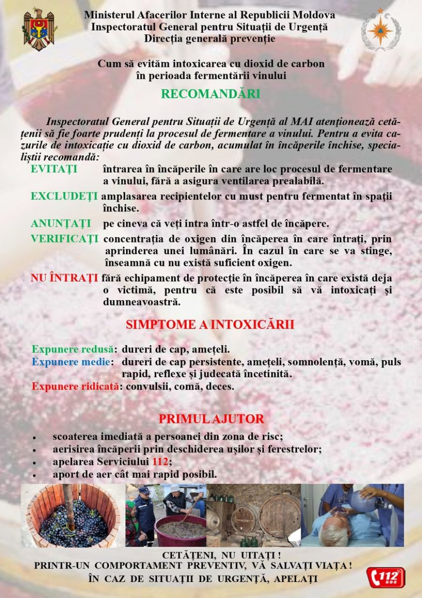 Dragi cetățeni,  În contextul sezonului de fermentare a produselor vinicole, Primăria or. Stăuceni vă aduce la cunoștinț...