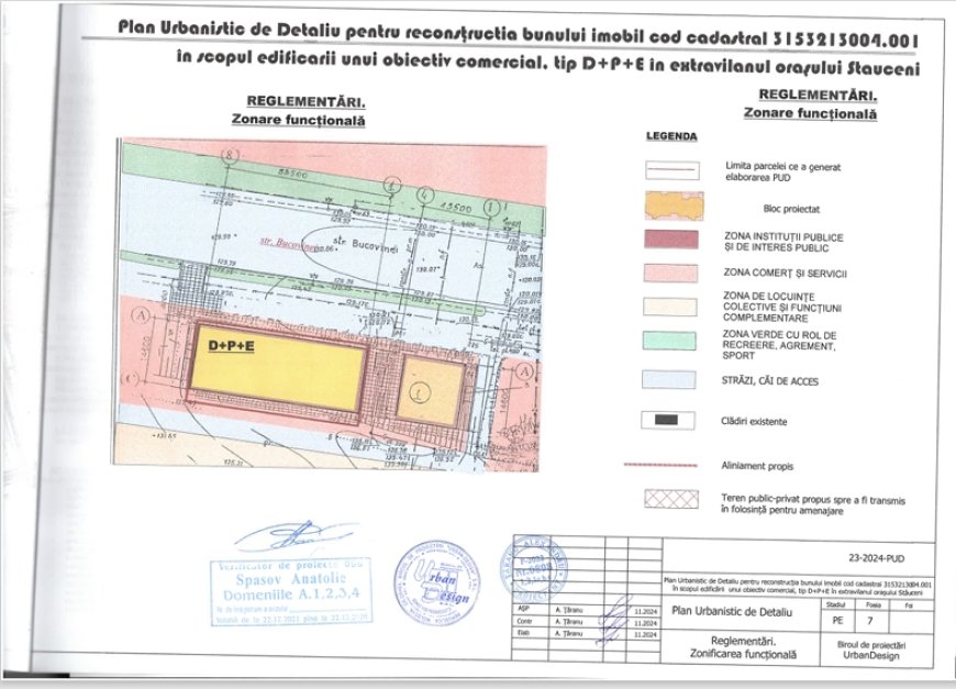 Anunț privind consultarea publică a Planului Urbanistic de Detaliu