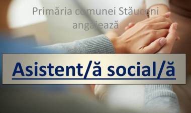 Primăria Stăuceni angajează asistent/ă social/ă
