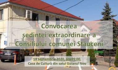 Convocarea ședinței extraordinare a Consiliului comunei Stăuceni