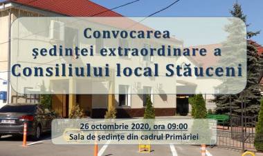 Convocarea ședinței extraordinare a Consiliului comunei Stăuceni