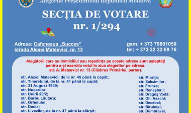 MODIFICAREA ADRESEI UNEI SECȚII DE VOT!