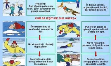 Gheața pe lacuri este fragilă, iar ieșirea pe ea prezentă pericol