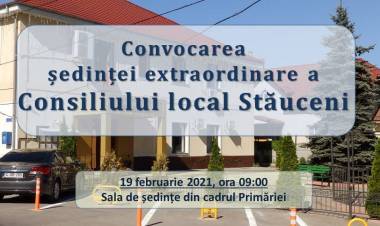 Consiliul local se întrunește în ședință la data de 19.02.2021
