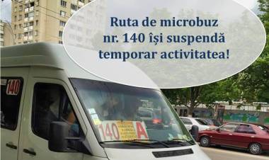 Ruta de microbuz nr. 140 își suspendă temporar activitatea!