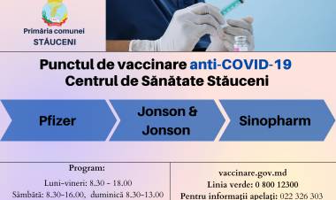 Vaccinurile disponibile în cadrul  IMSP Centrul de Sănătate Stăuceni