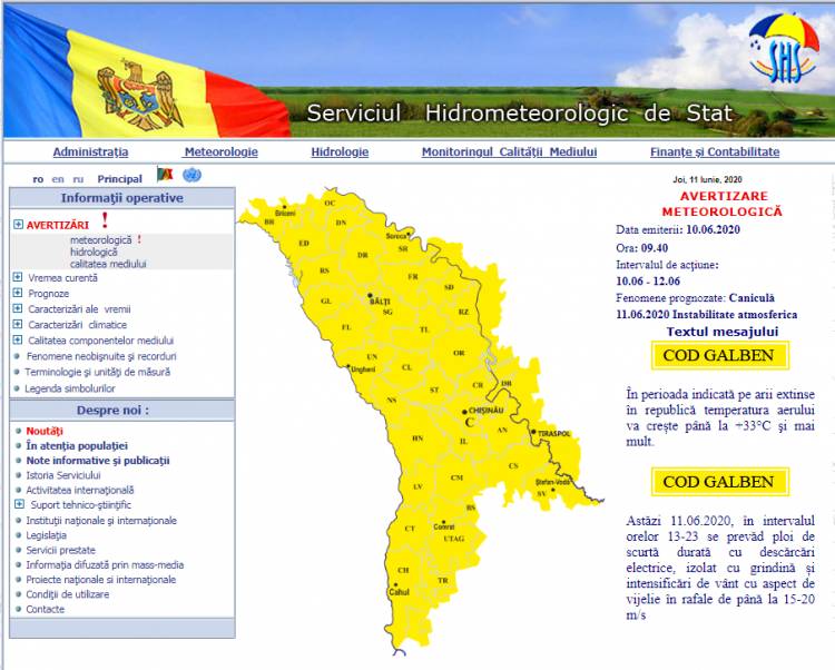 AVERTIZARE METEOROLOGICĂ