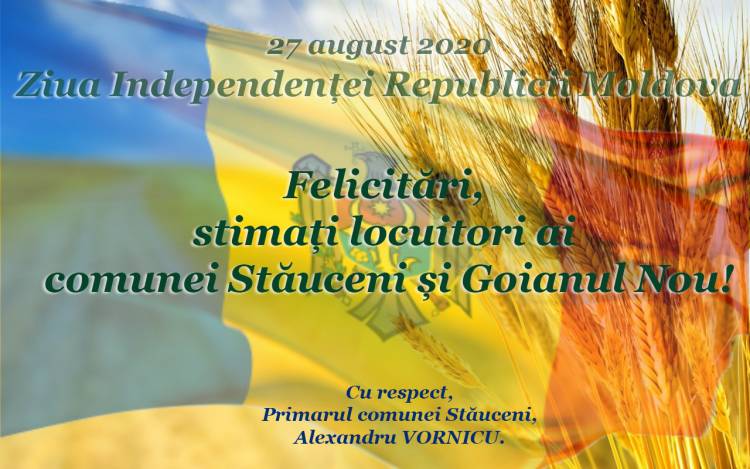 Mesaj de felicitare cu preilejul Zilei Independenței