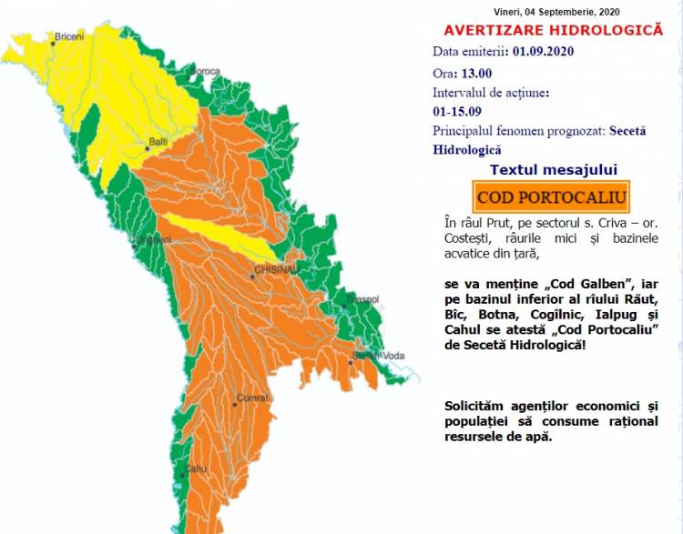 AVERTIZARE METEOROLOGICĂ/HIDROLOGICĂ