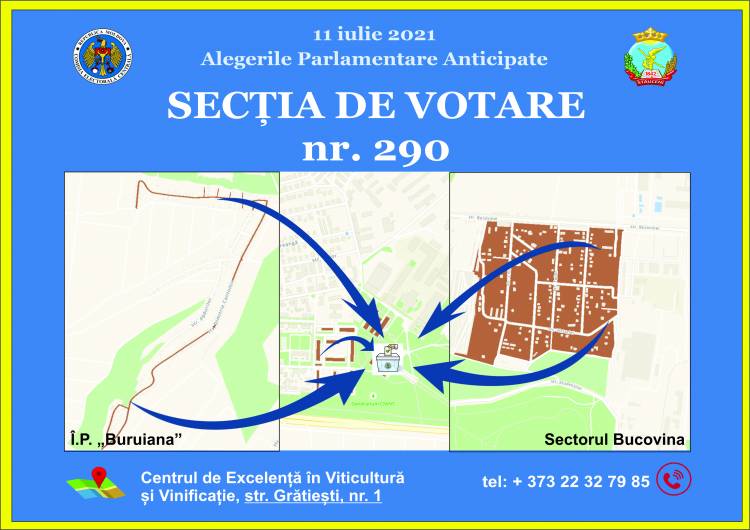 Hotarele secțiilor de votare de pe teritoriul comunei Stăuceni